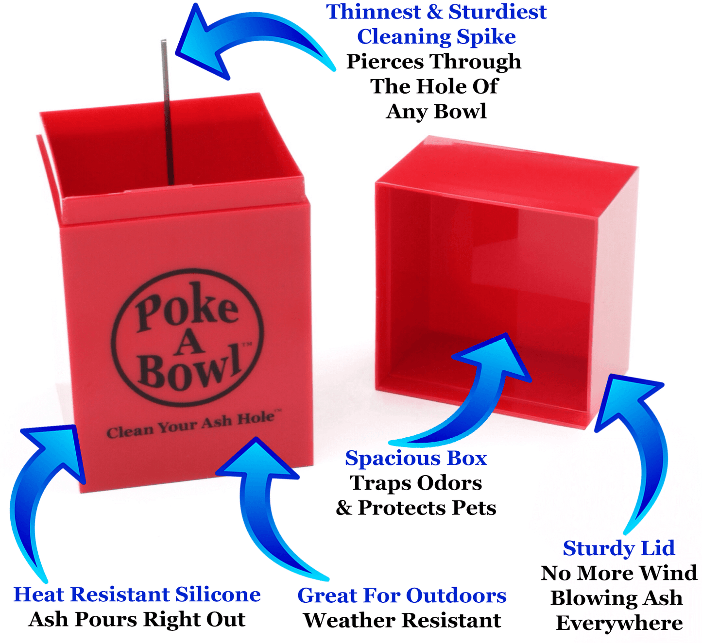 Poke A Bowl® Box Ashtray (Red)